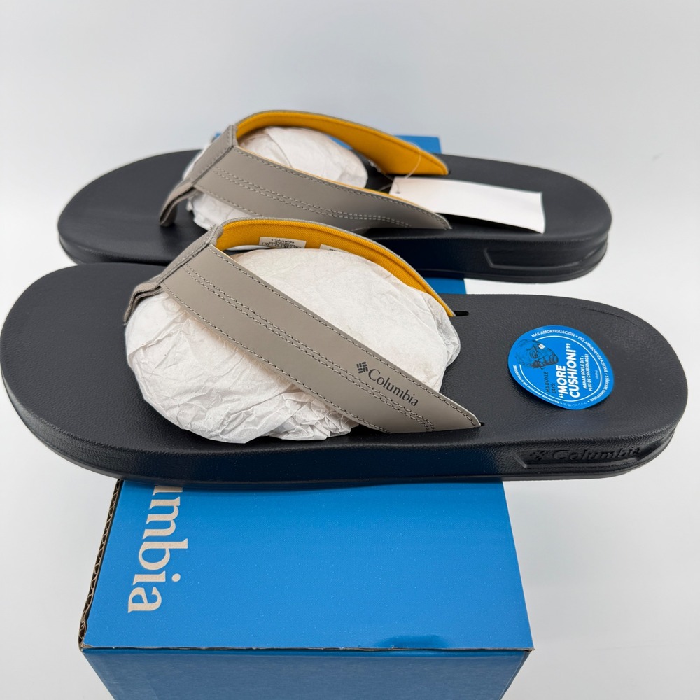 Columbia Hood River Flip Flops Mens Size 11 Sandals Kettle Shark‎ BM6923-005 NEW - Picture 6 of 14